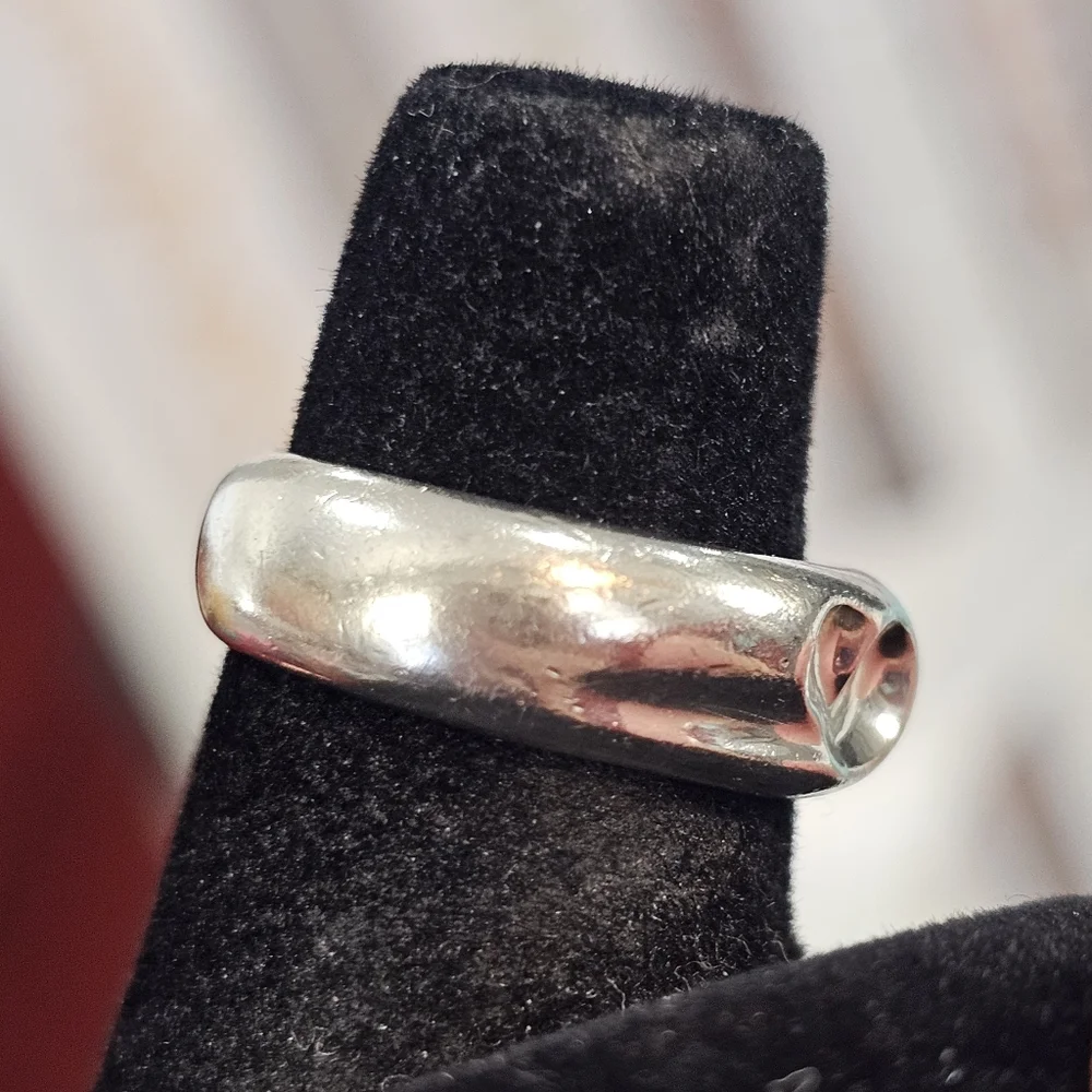💚Tiffany & Co. Curved Heart Elsa Peretti 925 Silver Vintage Ring SZ 6.25 💍